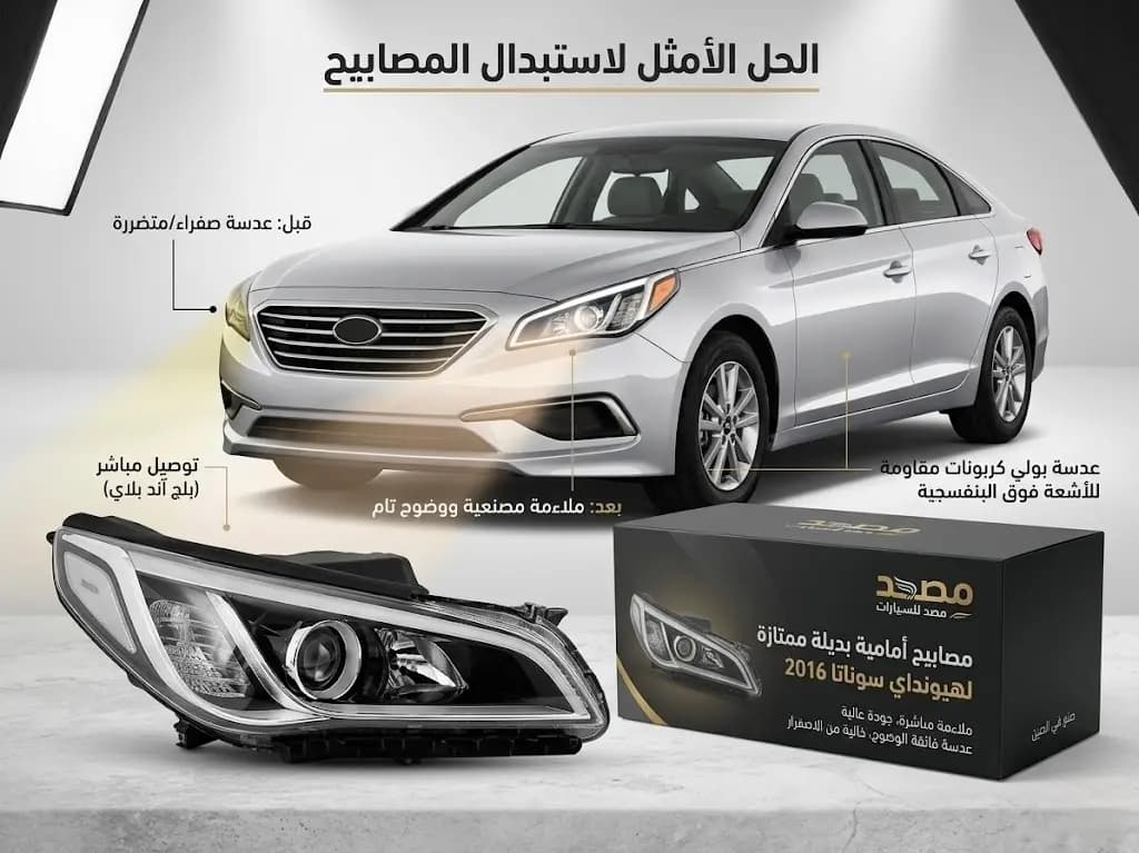 ضوء أمامي هيونداي سوناتا 2016 صيني / Headlight Hyundai Sonata 2016 Chinese