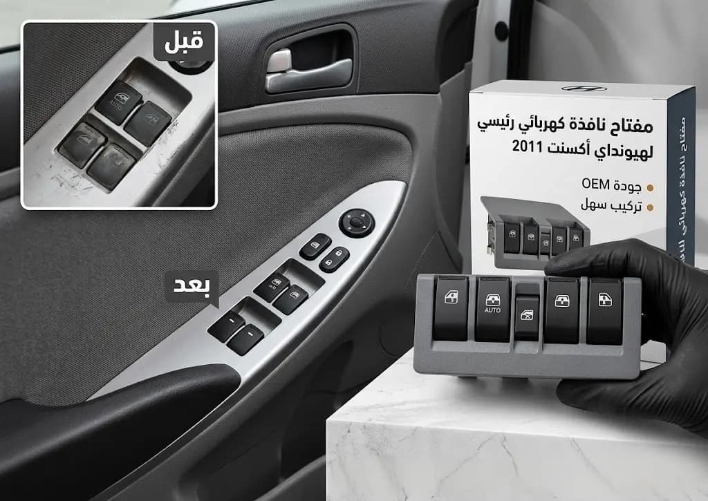 كبسة رفع بللور رباعي اكسنت 2011 صيني هيونداي / Master Power Window Switch