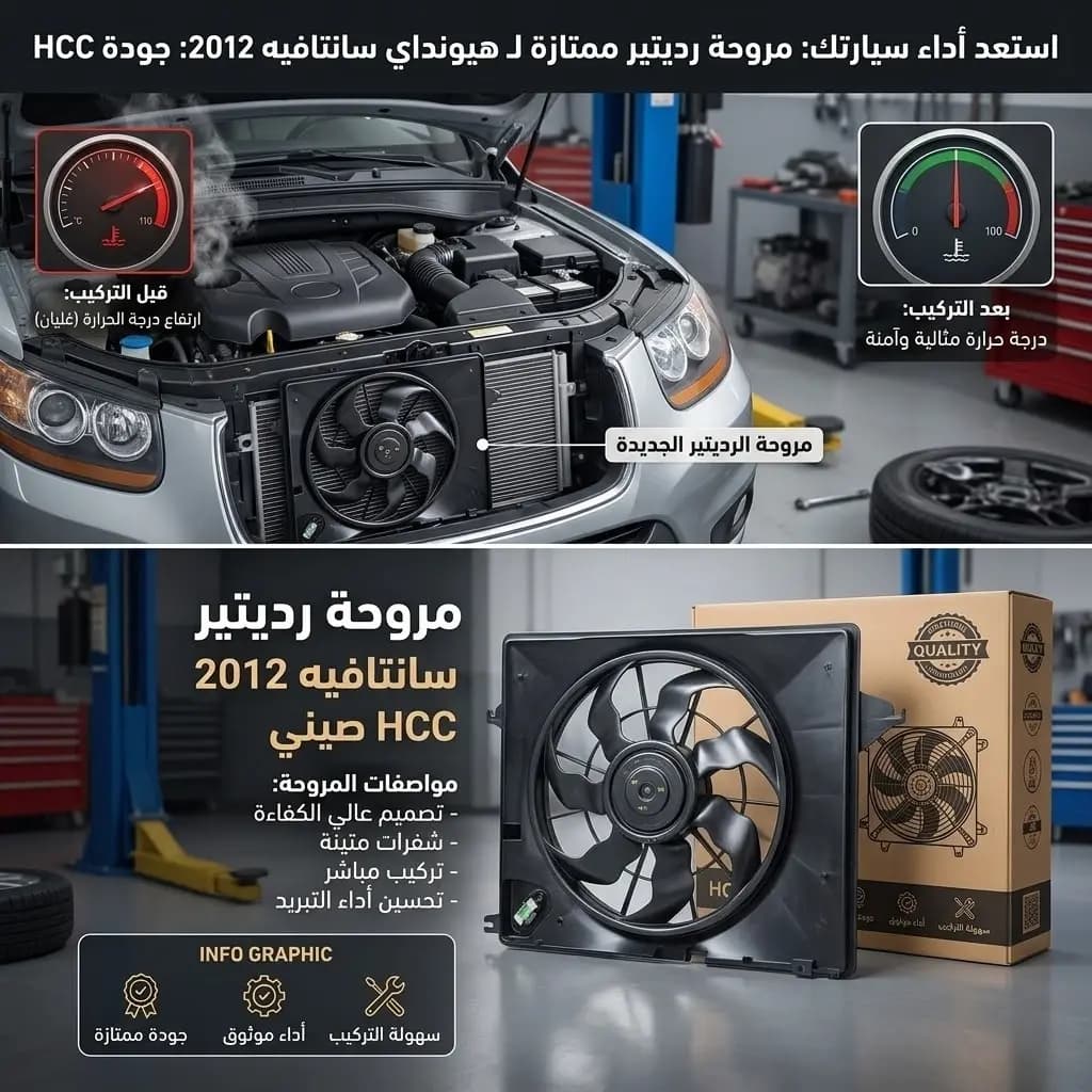 مروحة رديتير سانتافيه 2012 صيني HCC / HCC Santa Fe 2012 Chinese Radiator Fan